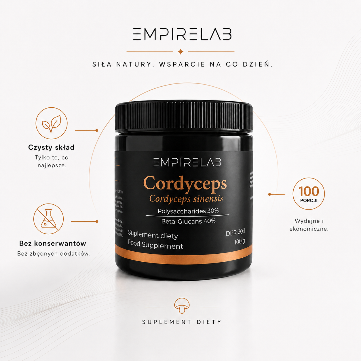 Cordyceps Sinensis DER 20:1 100g - obrazek 2